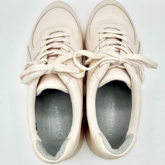 Everlane Cream Leather Court Sneakers Men 9.5 Women 11.5 Low Top Casual Shoes - Picture 10 of 14